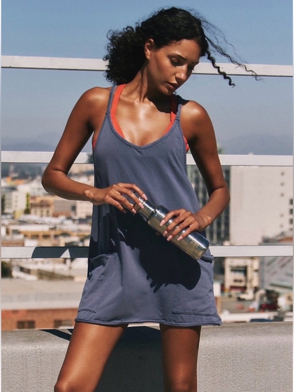 NWOT FP Movement by Free People Hot Shot Mini Dress in Blue Indigo Size XS